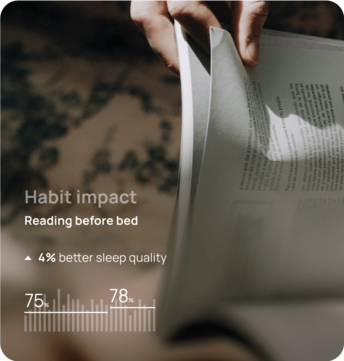 You track habits for sleep promotion and stress management